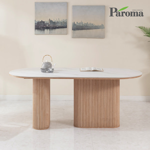 파로마 로제티 템바보드 라운드 세라믹 1600 6인용 식탁 테이블